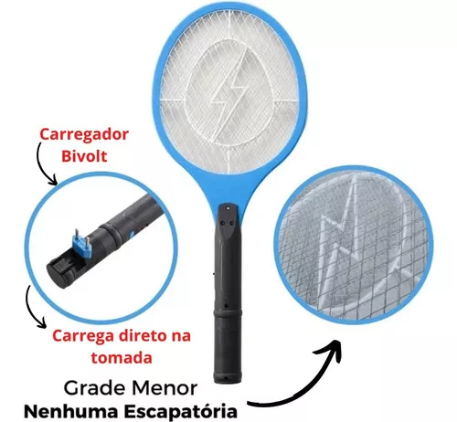 CONOPU Raquete mosquiteira elétrica, 4000 V, base de carregamento