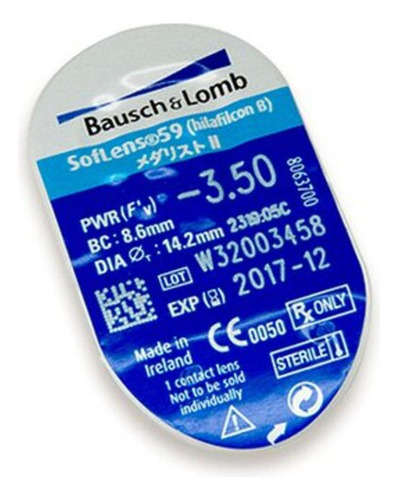 1 Un. Lente De Contacto Optico -1.25 Bausch Lomb