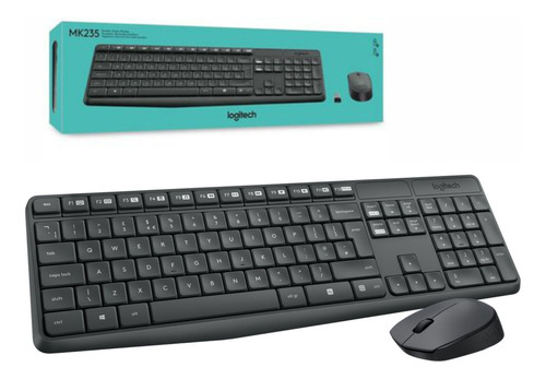 Kit Combo Logitech Mk235 Teclado Y Mouse Inalámbricos Gris