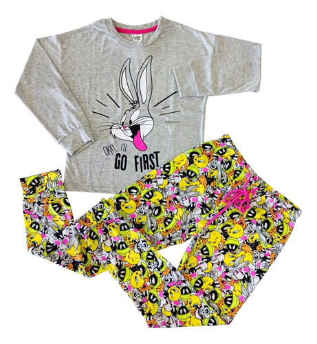 Pijama Ll Teena Bugs Bunny Go First Looney Tunes 301346 Gris