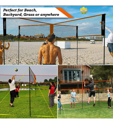 Zdgao Combo De Red De Voleibol Y Bádminton De 4 Vías Con ...
