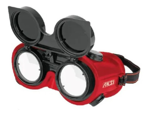 Gafas Para Soldar Aksi 105802 Valvulas Ventilación Ajustable Color Rojo Con Negro