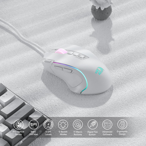 Ratón Para Juegos Redragon M612 Predator Rgb 8000 Dpi Con Ca