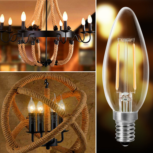 Bombilla Led E14 De 2 W, Color Blanco Cálido, Estilo Vintage