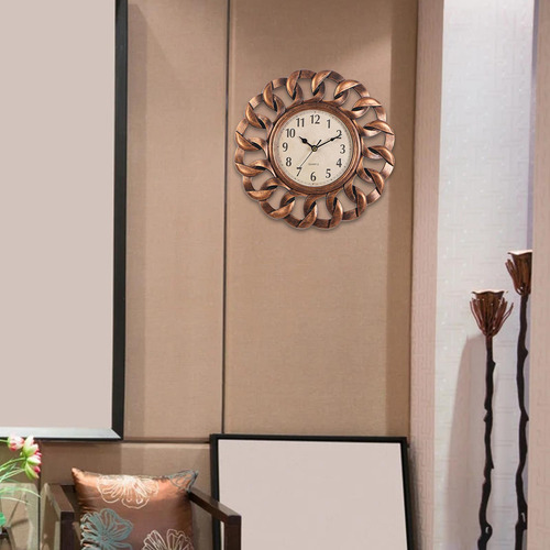 Reloj De Pared Retro Decorativo Fácil De Leer Bronce