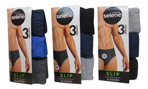 Cueca Slip Selene Algodão Kit 9 Peças