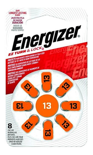 8 Piezas Energizer Auditiva Tamaño 13 -- 1 Paquete