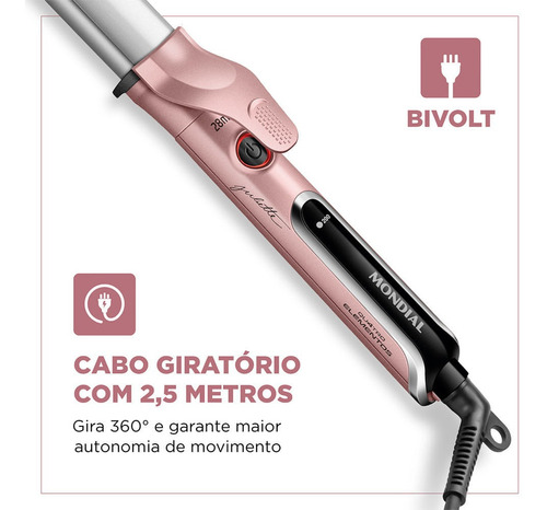 Modelador De Cachos By Juliette Mondial 70w Bivolt Mc-ju-01 Golden Rose