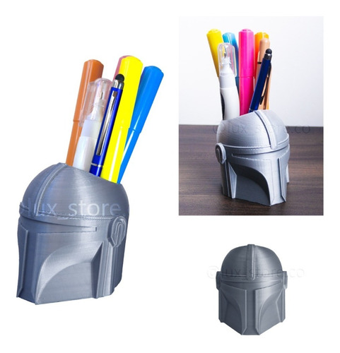 Portalápices Organizador Mandalorian Casco Impreso En 3d