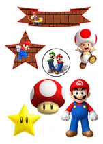 Comprar Adorno Torta Cake Topper  Personalizado Varios Personajes Rojo Mario Bros