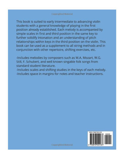Libro: 22 Simple Melodies In Third Position For Violin Study