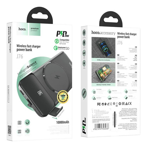 Imagen 3 de 3 de Cargador Portátil Hoco J76 Bobby 10000mah