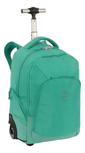 Mochila Carrinho Rodinhas Grande Rolling Crinkle Sestini Cor Verde jade - 075710-73