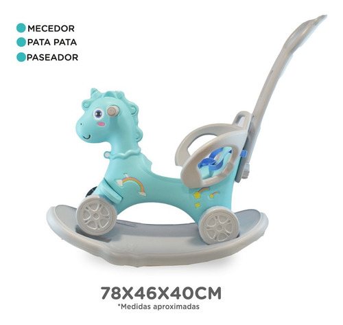 Caballito Mecedor Andarin Pata Pata 3 En 1 Babymovil