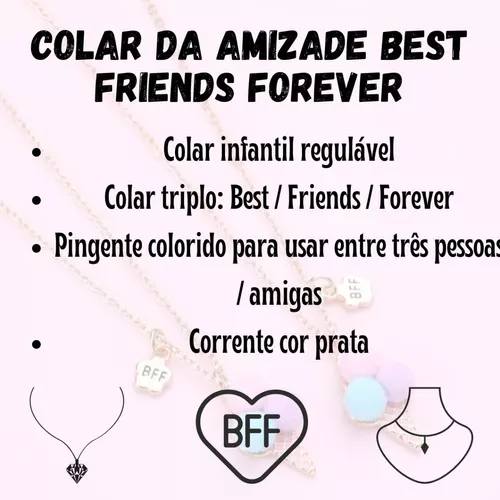 Colar Amizade Best Friends 4 Partes.