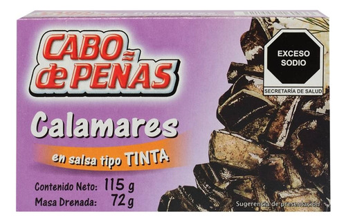 2 Pza Calamares Cabo De Peñas En Salsa Tipo Tinta 115 G
