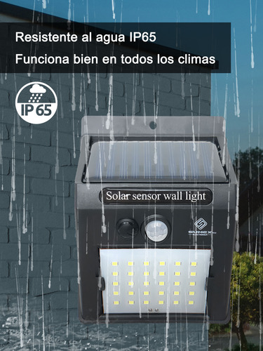 Lámpara De Luz Solar Impermeable Exterior De Pared Led 4pzs