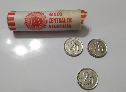 Moneda Bs.0,25 Centimos Firma Acta Independencia 200 Años
