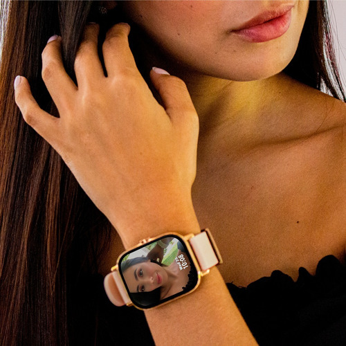Imagen 4 de 8 de Reloj Inteligente Smartwatch Gold Rose Para Mujer Bluetooth