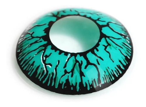 Lentes De Contacto Halloween Verde Zombie Disfraz Cosplay
