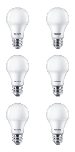 Imagen 2 de 3 de Pack 6 Ampolletas Philips Led Ess 4w E27 Fria O Calida 40w