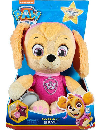 Paw Patrol Snuggle Up Peluche Skye Con Sonido Y Linterna