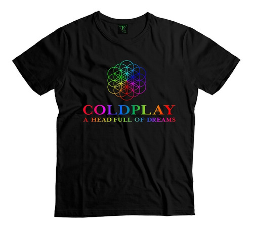 Polera Coldplay Full Color Mandala Banda Niño Niña Algodón