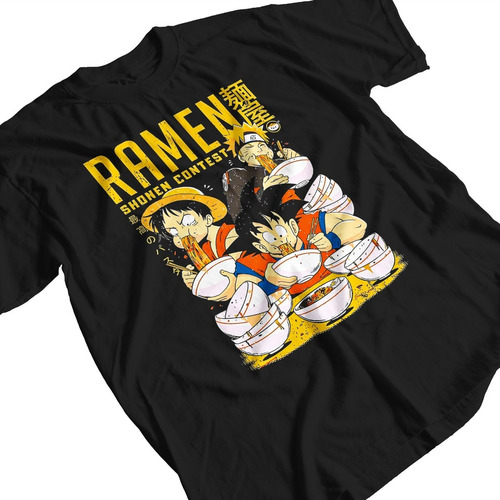 Imagen 3 de 6 de Remera Algodón Goku Naruto Luffy