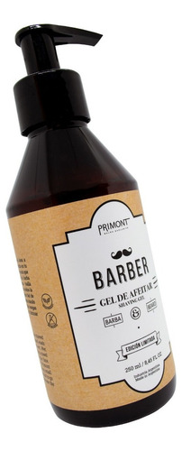 Primont Barber Gel De Afeitar Barbería Vegano Barba X 250ml