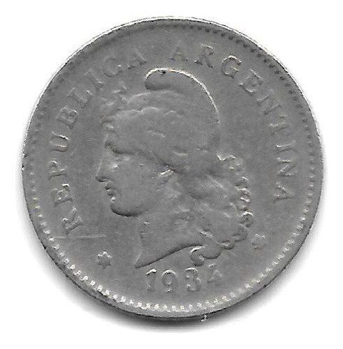 Argentina Moneda De Niquel De 10 Centavos Año 1934 - Vf