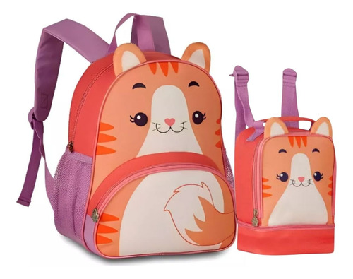 Mochila De Costas Gata Gatinha C/ Lancheira Térmica - Clio