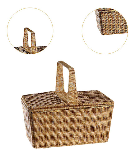 Pp Material Canasta De Picnic Con Mango Canasta De
