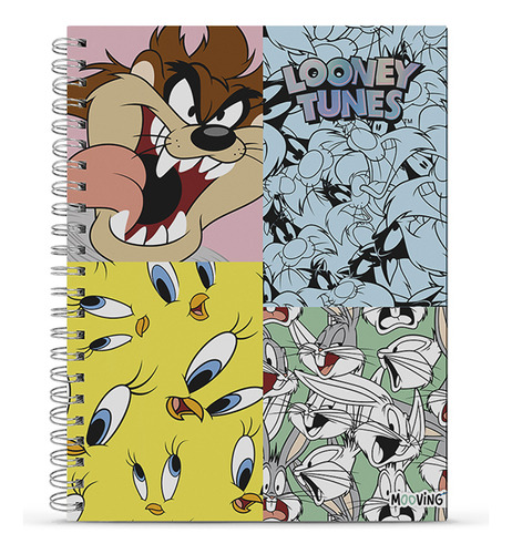 Cuaderno A4 Mooving Tapa Dura Looney Tunes - Personajes