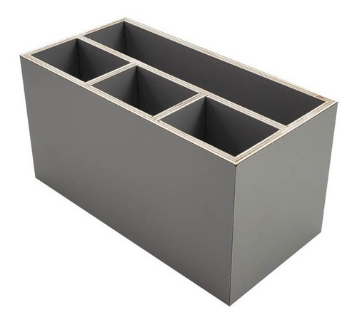 Organizador De Mesa Escritorio Roc Madeira Com Formica Cinza