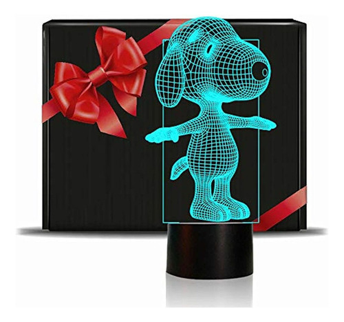 Snoopy Lámpara 3d Luz Nocturna Táctil Lámpara De Escritorio