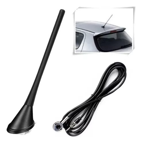 Antena De Radio Am/fm Para Auto 18cm + Base + Cable 137cm