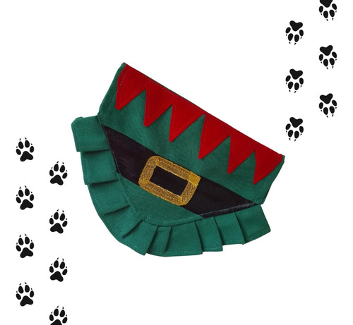 Bandana Duende Hembra | Accesorio De Collar Navidad Mascotas