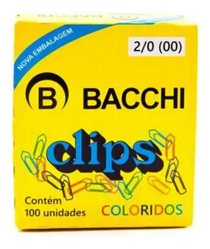 Clips Colorido N2 Com 100 Bacchi