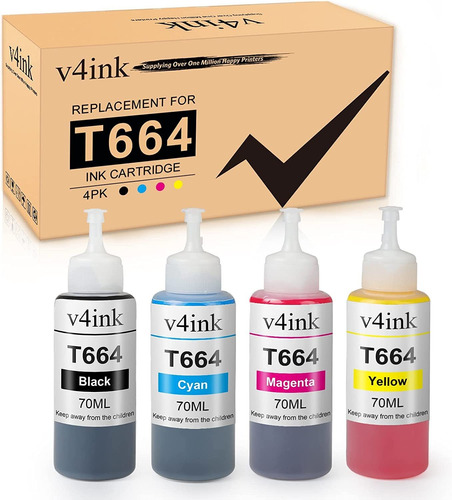 Botella De Tinta De Recarga 664 Xl Compatible Con V4ink Para