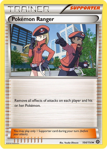 Cartas Xy Supporter Pokemon Ranger 104/114 Reverse Sts