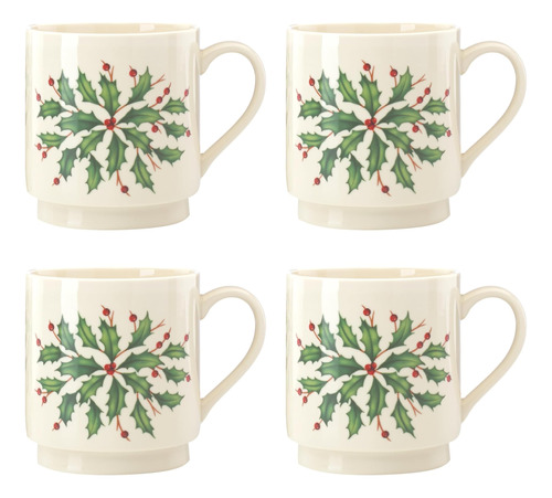 Juego De Tazas Apilables Lenox Holiday De 4 Piezas