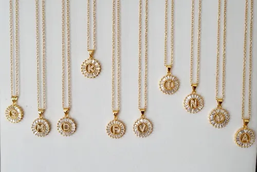 comprar Iniciales Joyería Chapa De Oro Acero Cadena Joyas Pulseras