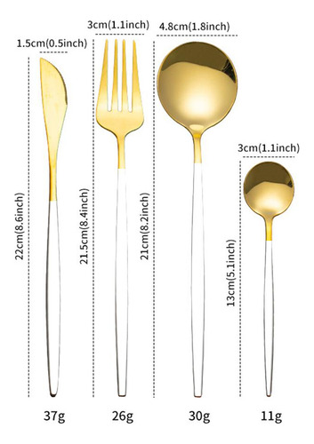 Cubiertos Portátiles Platos Y Cubiertos De Acero Dorado