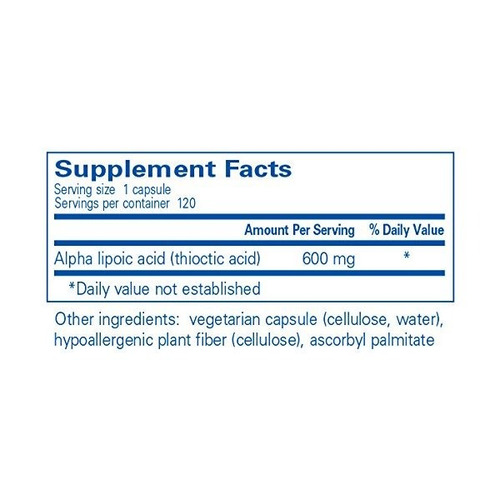 Encapsulations Pure - Ácido Alfa Lipoico 600 Mg - Hypoallerg