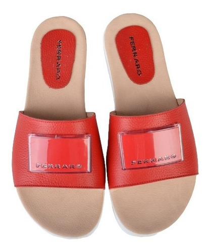 Imagen 3 de 6 de Zuecos Sandalias De Cuero De Mujer Mica - Ferraro