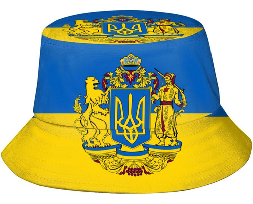 Sombrero Cubo Con Bandera Ucrania, Plegable, Sombreros Sol Y