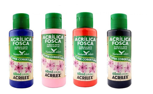Kit Tinta Acrílica Fosca Para Artesanato Acrilex 60ml