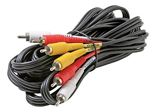 3 Rca Macho 8' Ft Video Triple Conexión Rojo Amarillo Blanco