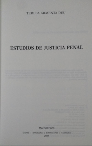 Teresa Armenta Deu / Estudios De Justicia Penal
