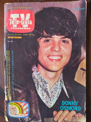 Donny Osmond Revista Tele-guía 1974 Reportaje Silvia Derbez